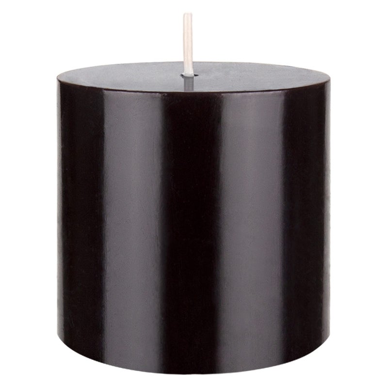 Mega Candles 1 pc Unscented Solid Black Pillar Candles  Hand Poured Premium Wax Candle 3 Inch x 3 Inch  Home D?cor  Spas  Weddings  Celebrations  Party  Centerpieces  Holidays  Vigils  Prayers - Image 1